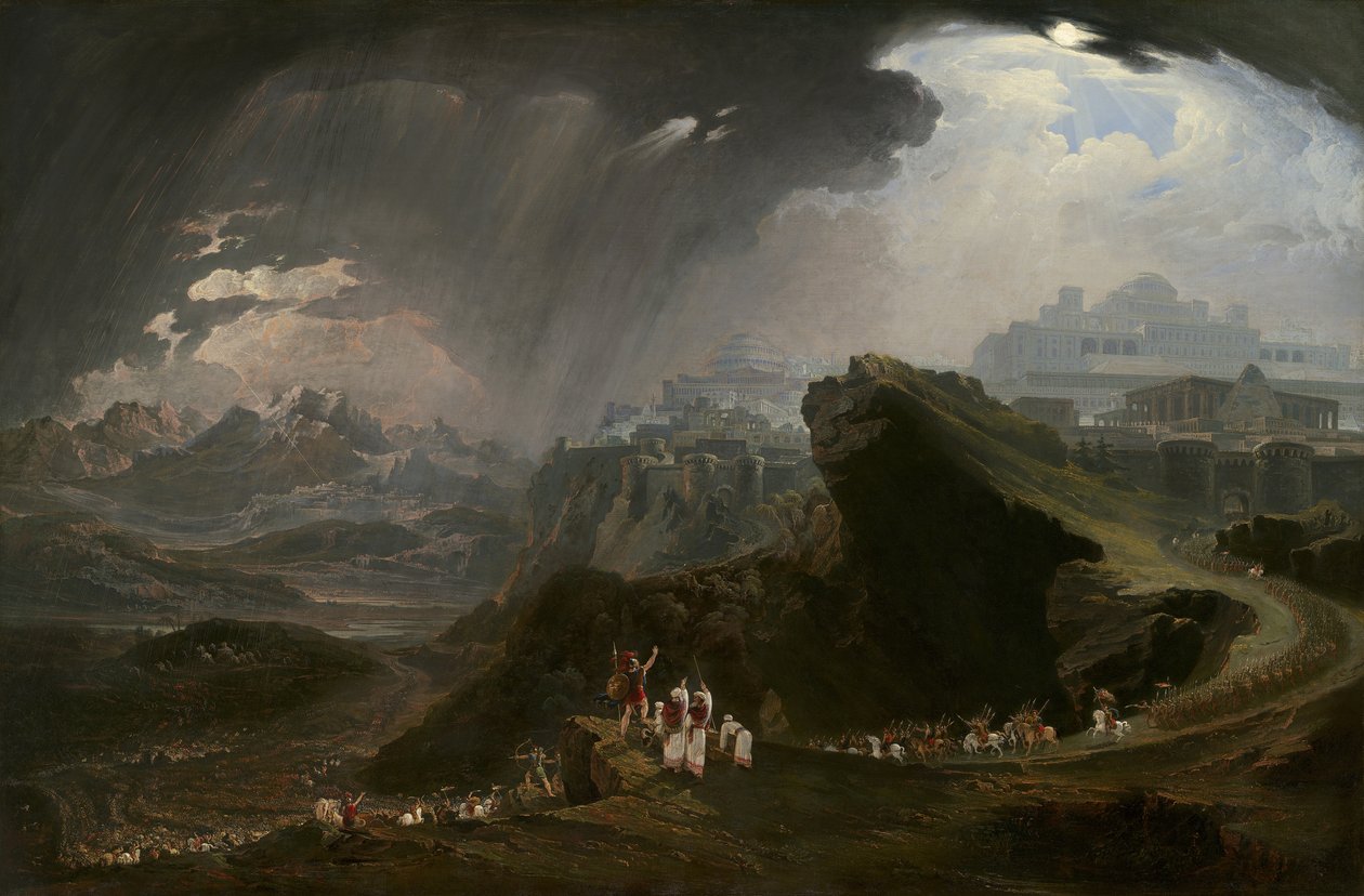 Joshua přikazuje slunci stát na Gibeonu, 1816 od John Martin