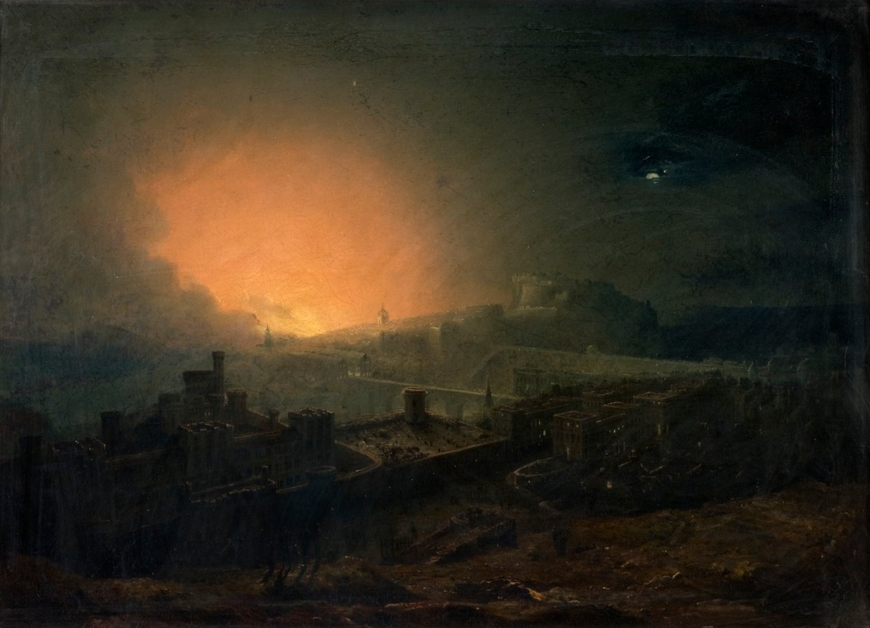 Oheň, Edinburgh od John Martin
