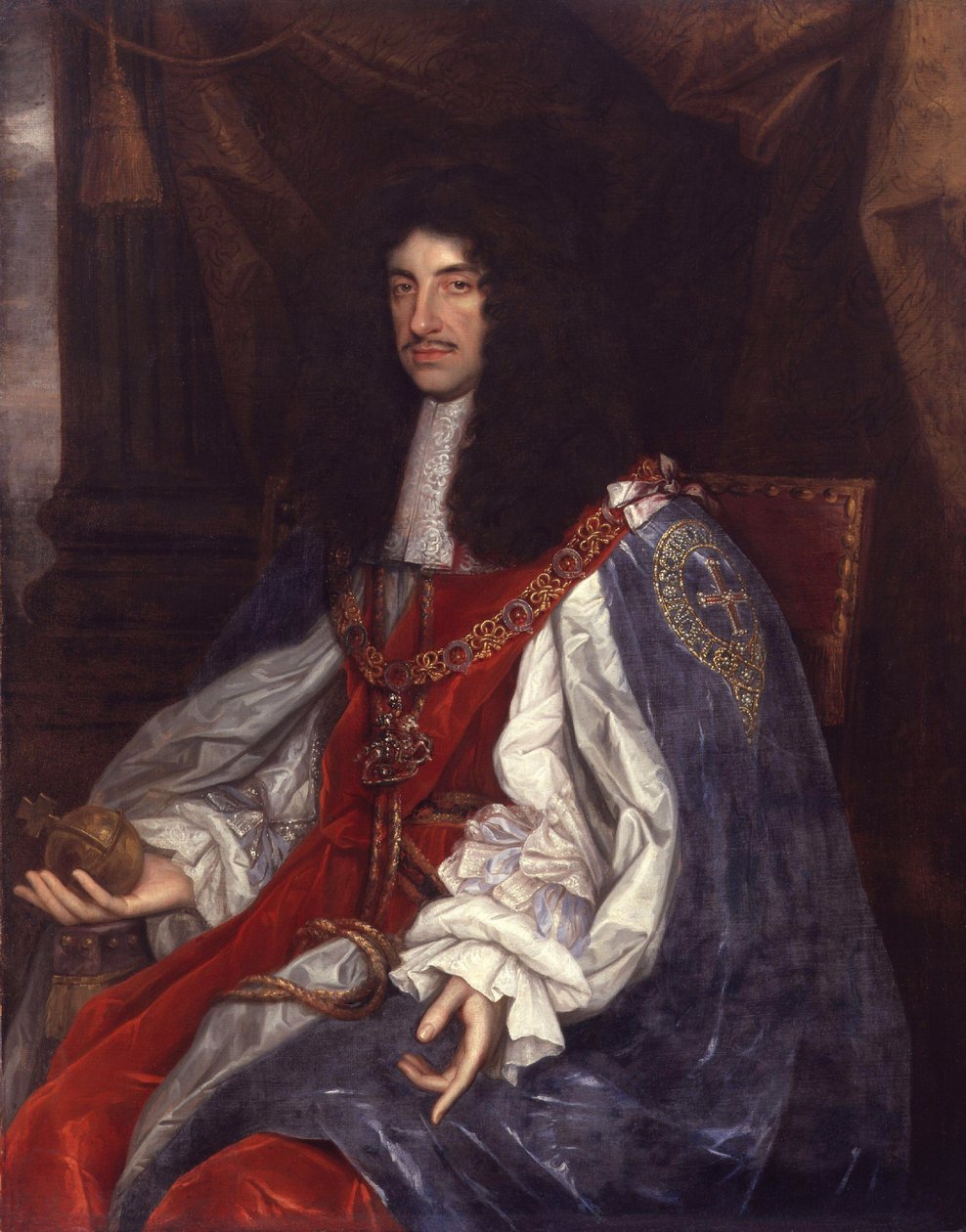 Portrét Karla II. (1630-85) kolem 1660-65 od John Michael Wright