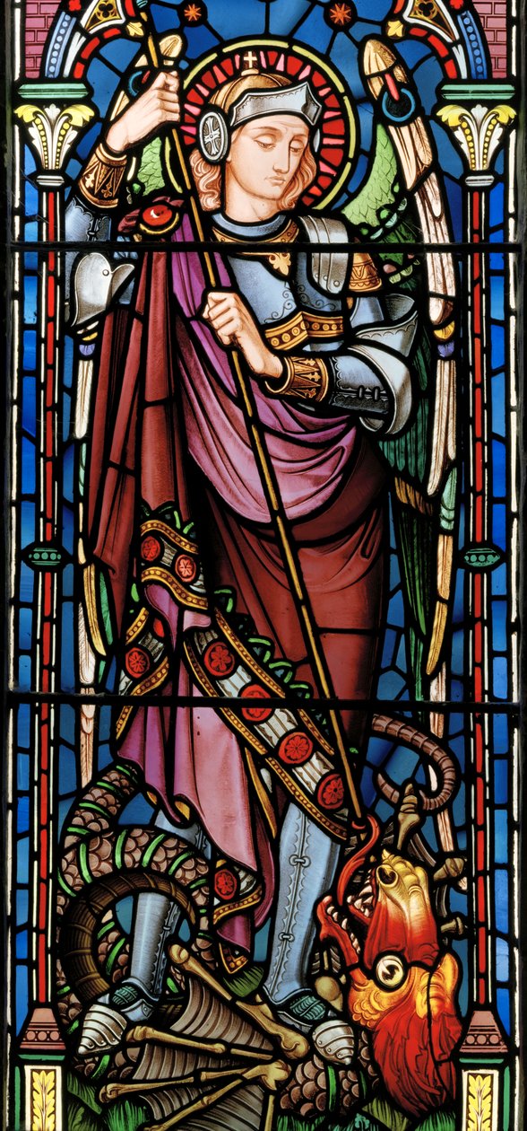 Cuxton, Lavers & Barraud, John Millner Allen (1827-1902), St Michael, c.1865, dragon od John Millner Allen