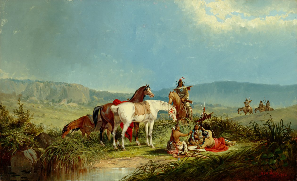 Indiáni hrající karty, 1866 od John Mix Stanley