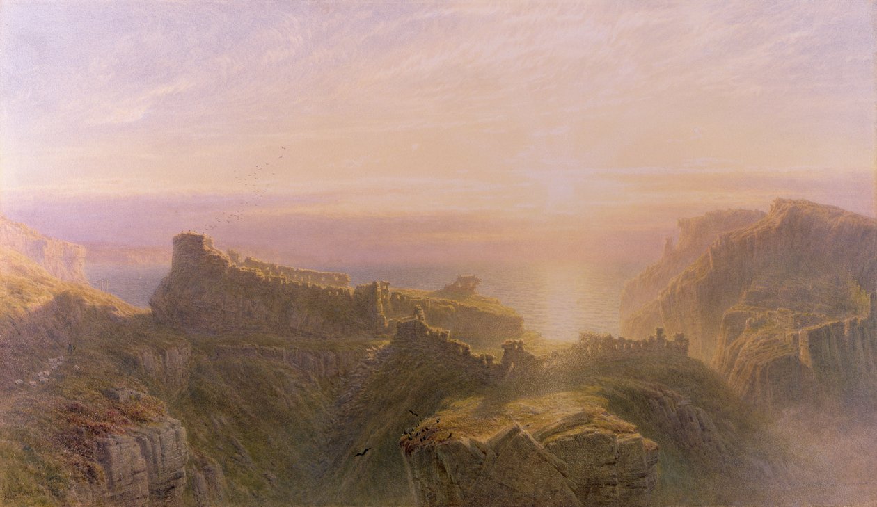 Západ slunce v Tintagelu, 1871 od John Mogford