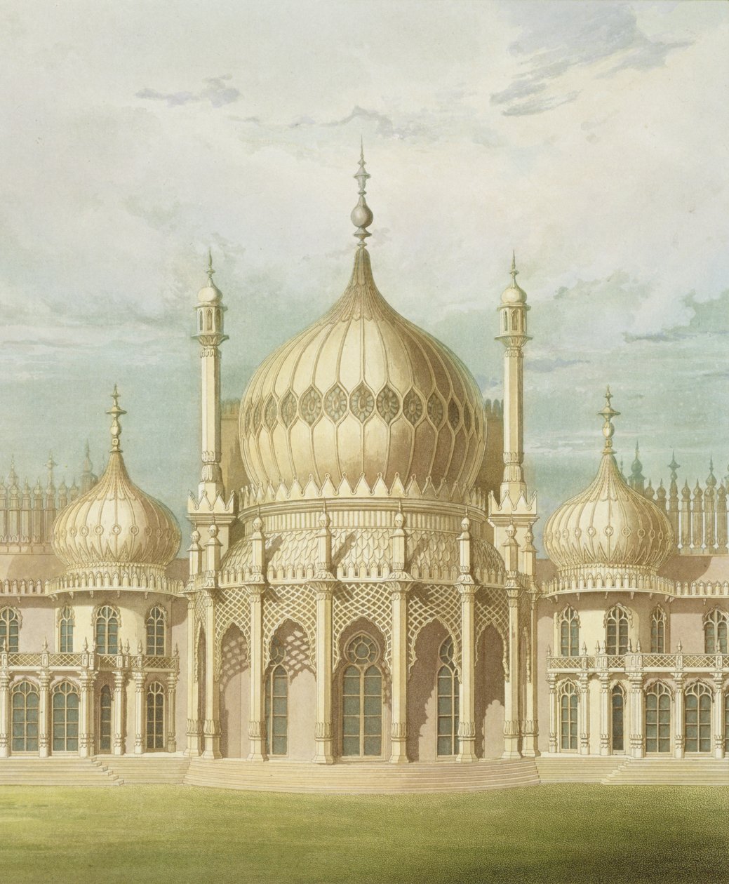 Exteriér Saloonu z pohledů na Royal Pavilion, Brighton od Johna Nashe, 1826 (tisk) od John Nash