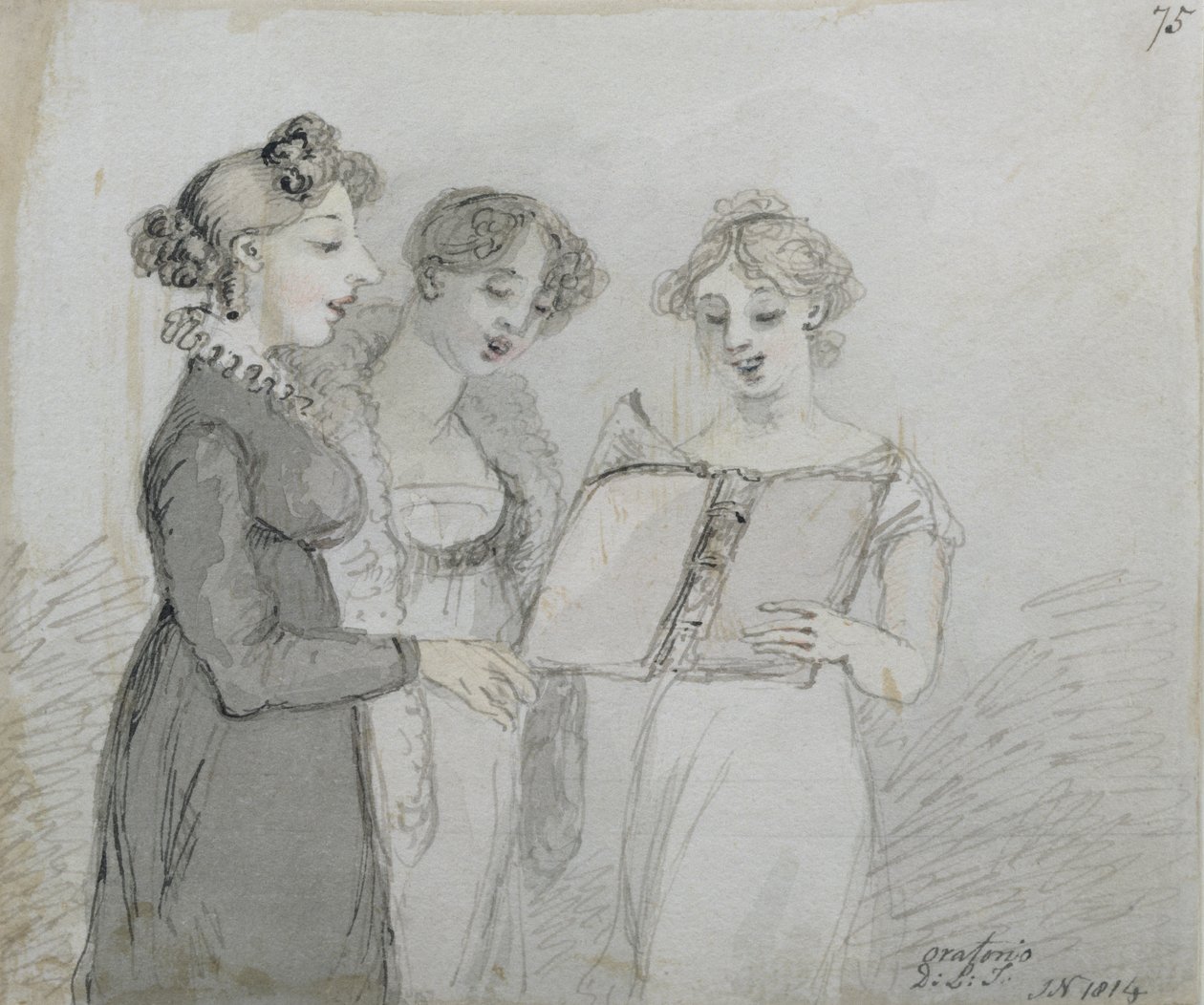 Oratorní představení v divadle Drury Lane, třetí část triptychu, 1814 (čb a tuš) (viz také 84543-4) od John Nixon