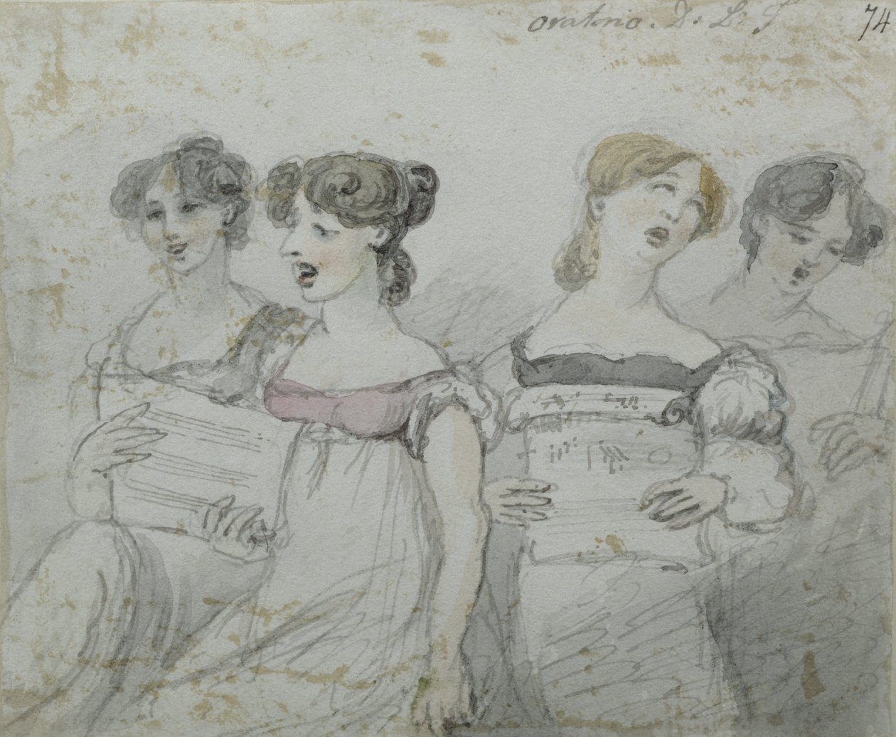 Oratorní představení v divadle Drury Lane, druhá část triptychu, 1814 (wc a inkoust) (viz také 84543 a 84545) od John Nixon