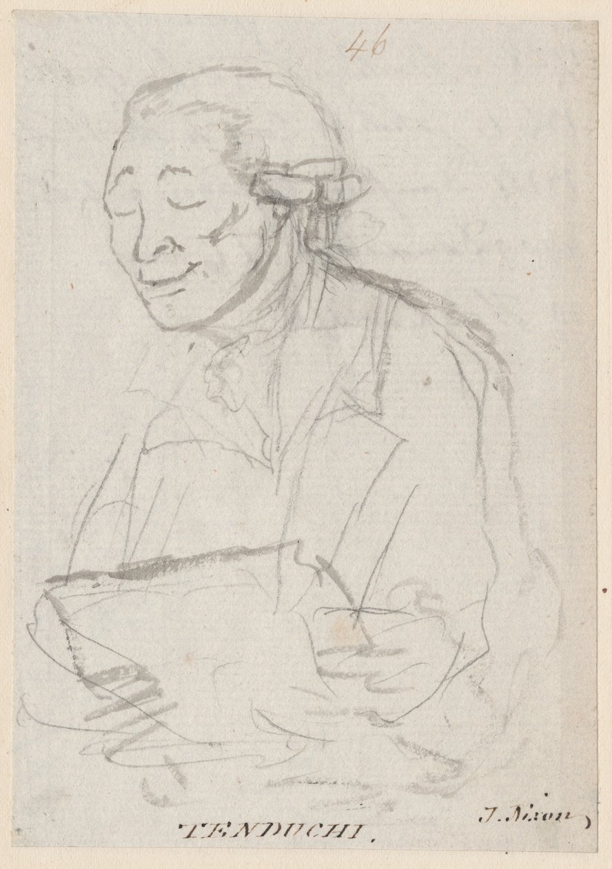 Tenducci, c.1785 (tužka a mytí na papíře) od John Nixon