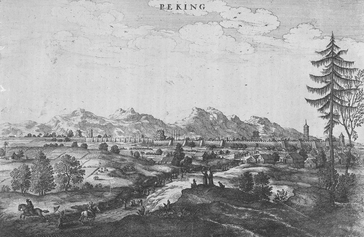 Peking, ilustrace z „Velvyslanectví do Číny“ Jana Nieuhofa, vydané 1665 od John Ogilby