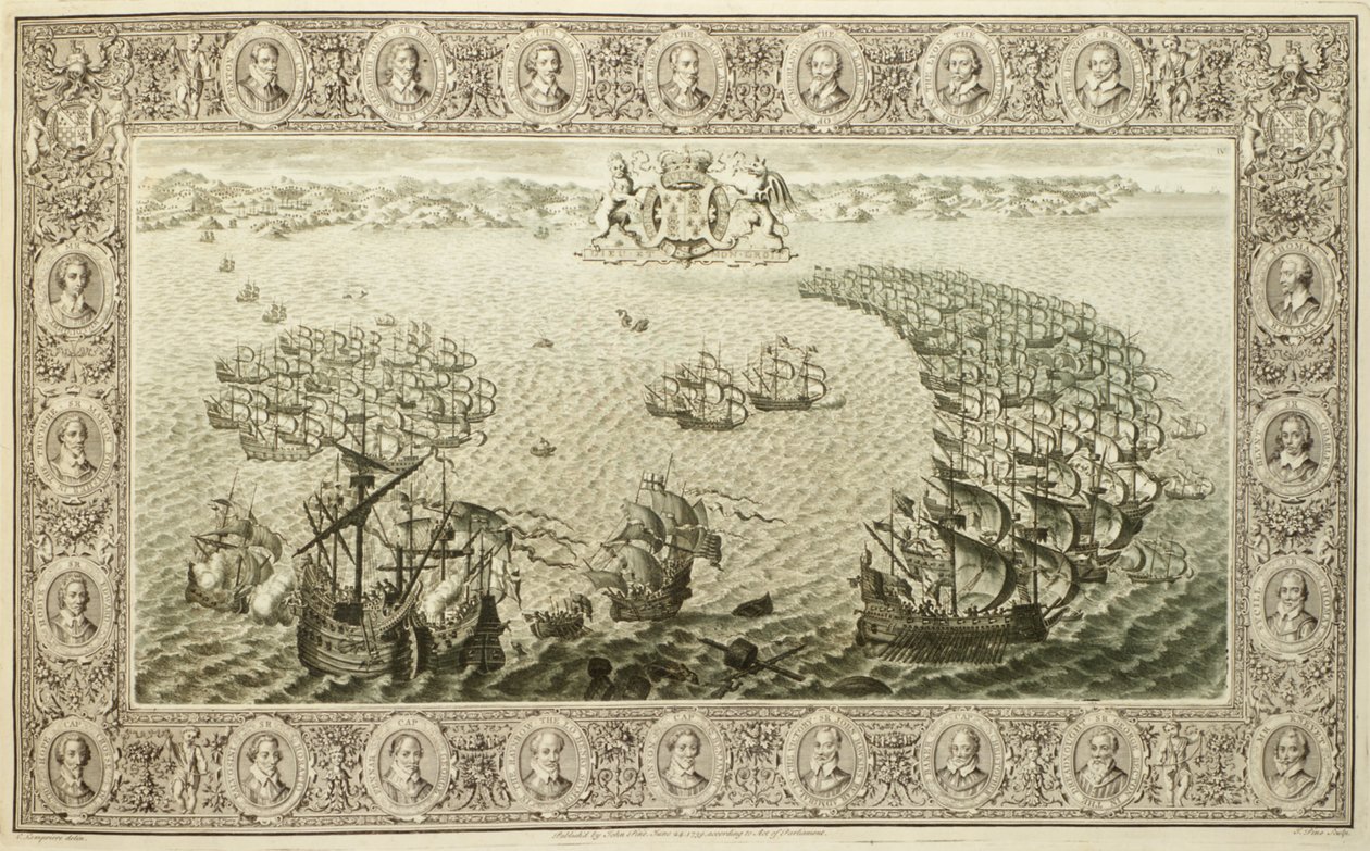 Armada (rytina z tapisérie), 1739 od John Pine