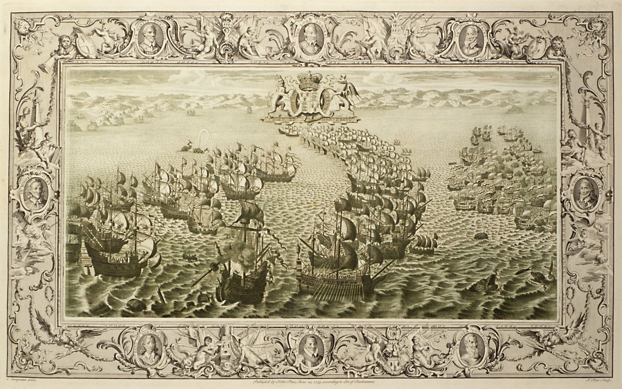 Armada (rytina z tapisérie), 1739 od John Pine