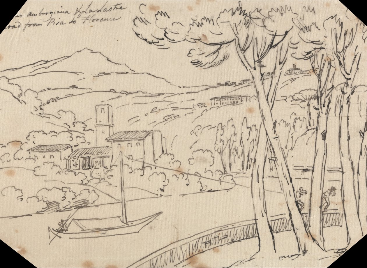 Mezi Ambrogiana a La Lastra od John Robert Cozens