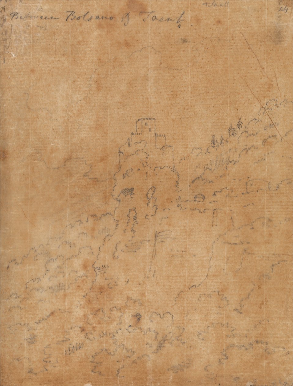 Mezi Bolzanem a Trentem od John Robert Cozens