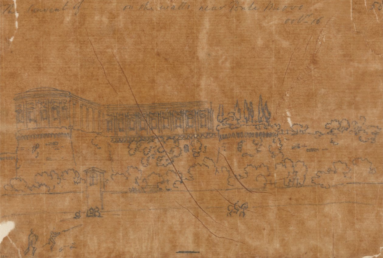 Klášter poblíž Ponte Nuovo, 16. října od John Robert Cozens