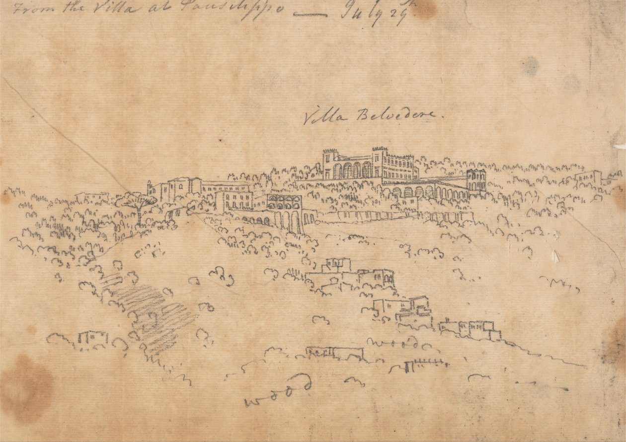 Z vily v Posillipo, 29. července od John Robert Cozens