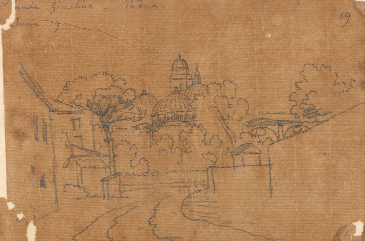 Santa Giustina, Padova, 19. června od John Robert Cozens