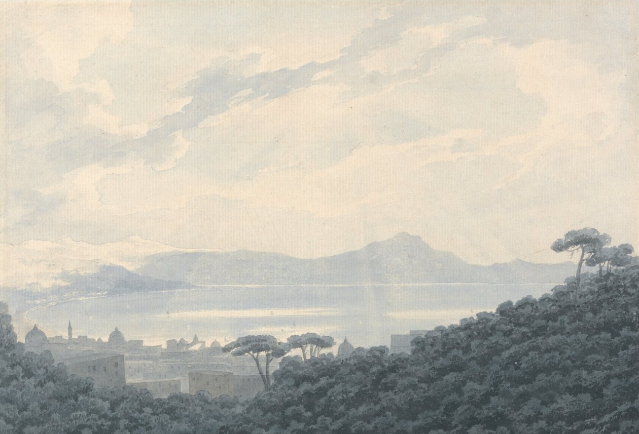 Neapolský záliv z Capodimonte, Itálie od John Robert Cozens