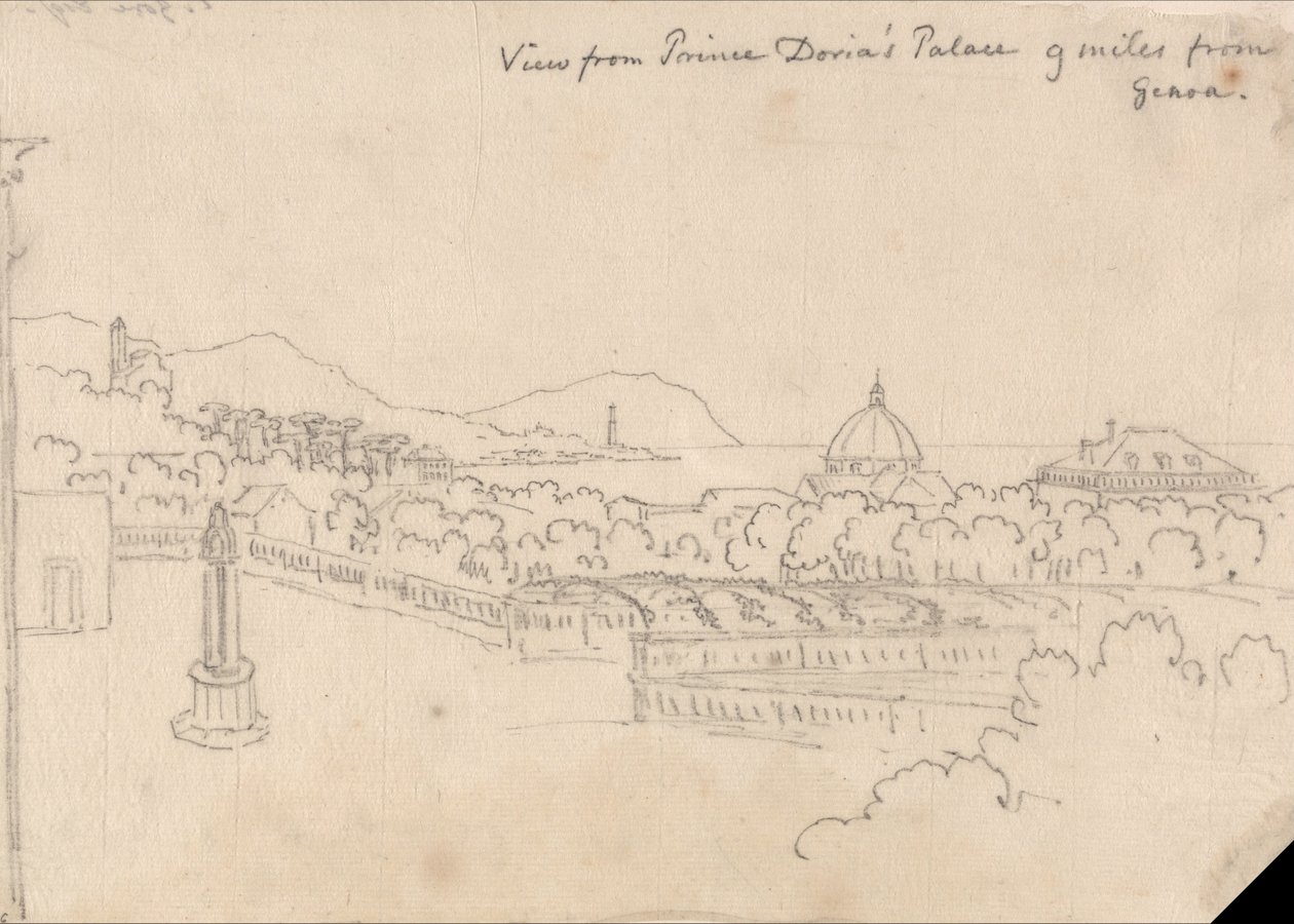 Pohled z paláce prince Doriase, 15 km od Janova od John Robert Cozens