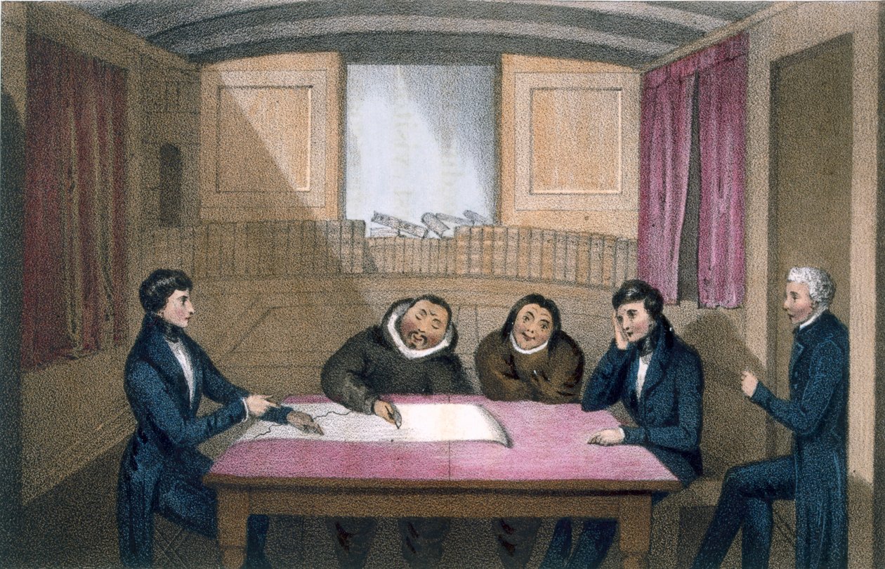Ikmalick a Apelagliu kresba v důstojnických prostorách, 1835 od John Ross