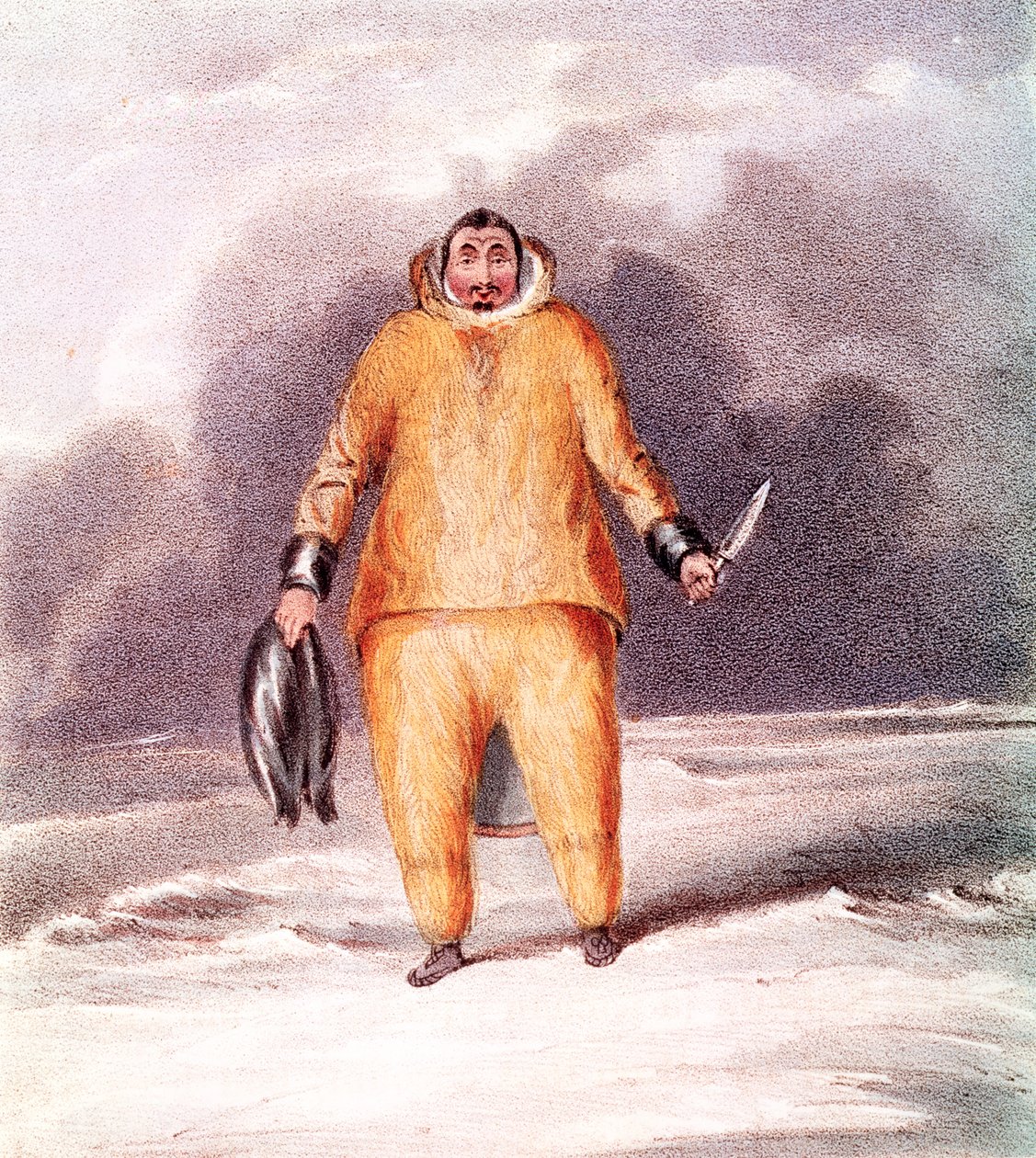 Kunana, eskymák, ryl John Brandard (1812-63), tisk Graf a Sorel od John Ross