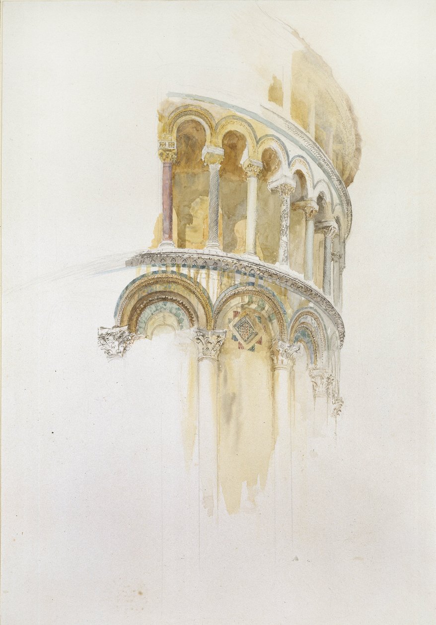 Apsida dómu, Pisa, 19. století (tužka a wc na papíře) od John Ruskin