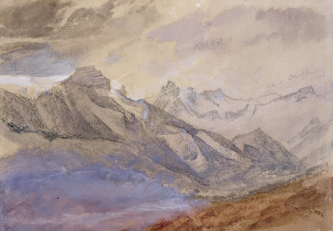 Mont Dauphiny, poblíž Chartreuse (wc a tužka na papíře) od John Ruskin