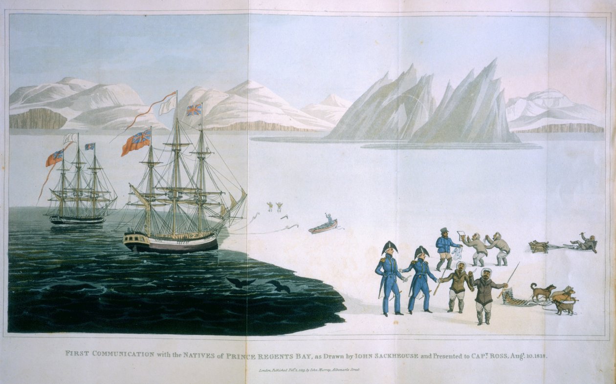 První komunikace s domorodci z Prince Regents Bay, 10. srpna 1818, publikoval John Murray, Londýn, 1819 od John Sackhouse
