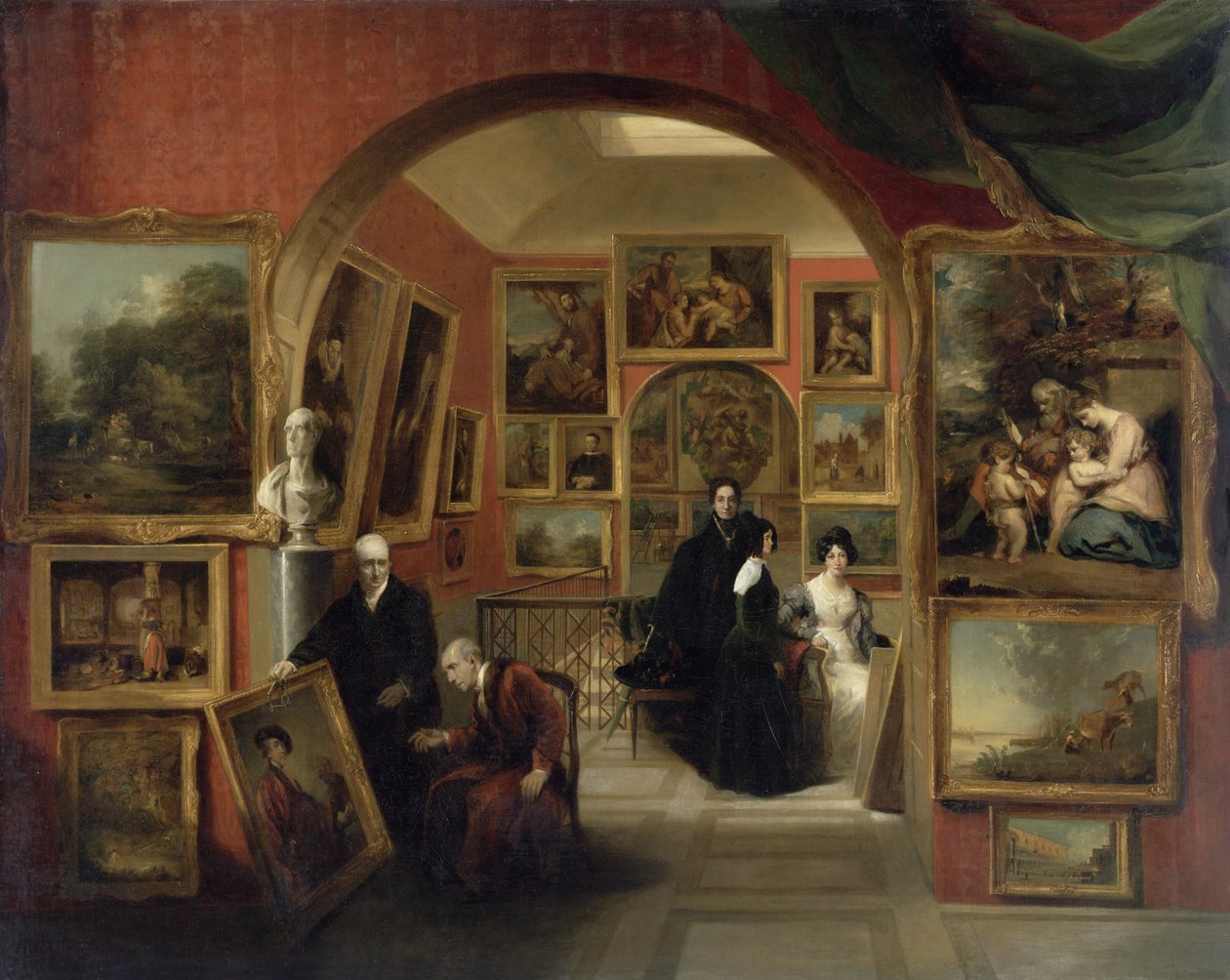 Interiér galerie britských institucí, 1829 od John Scarlett Davis