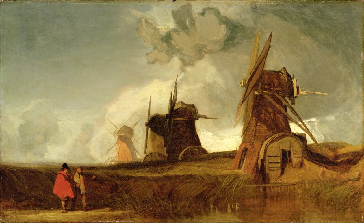 Drenážní mlýny v Fens, Croyland, Lincolnshire, c.1830-40 od John Sell Cotman