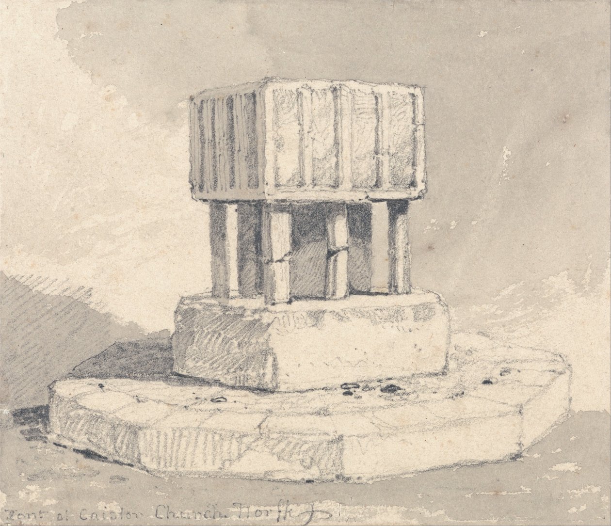 Písmo v Caister Church, Norfolk od John Sell Cotman