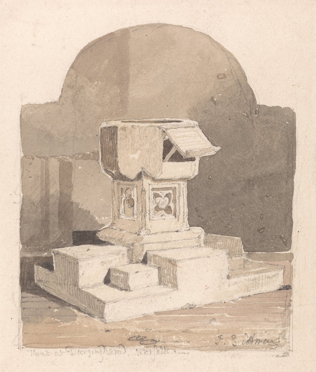 Písmo v Dersingham Church, Norfolk od John Sell Cotman