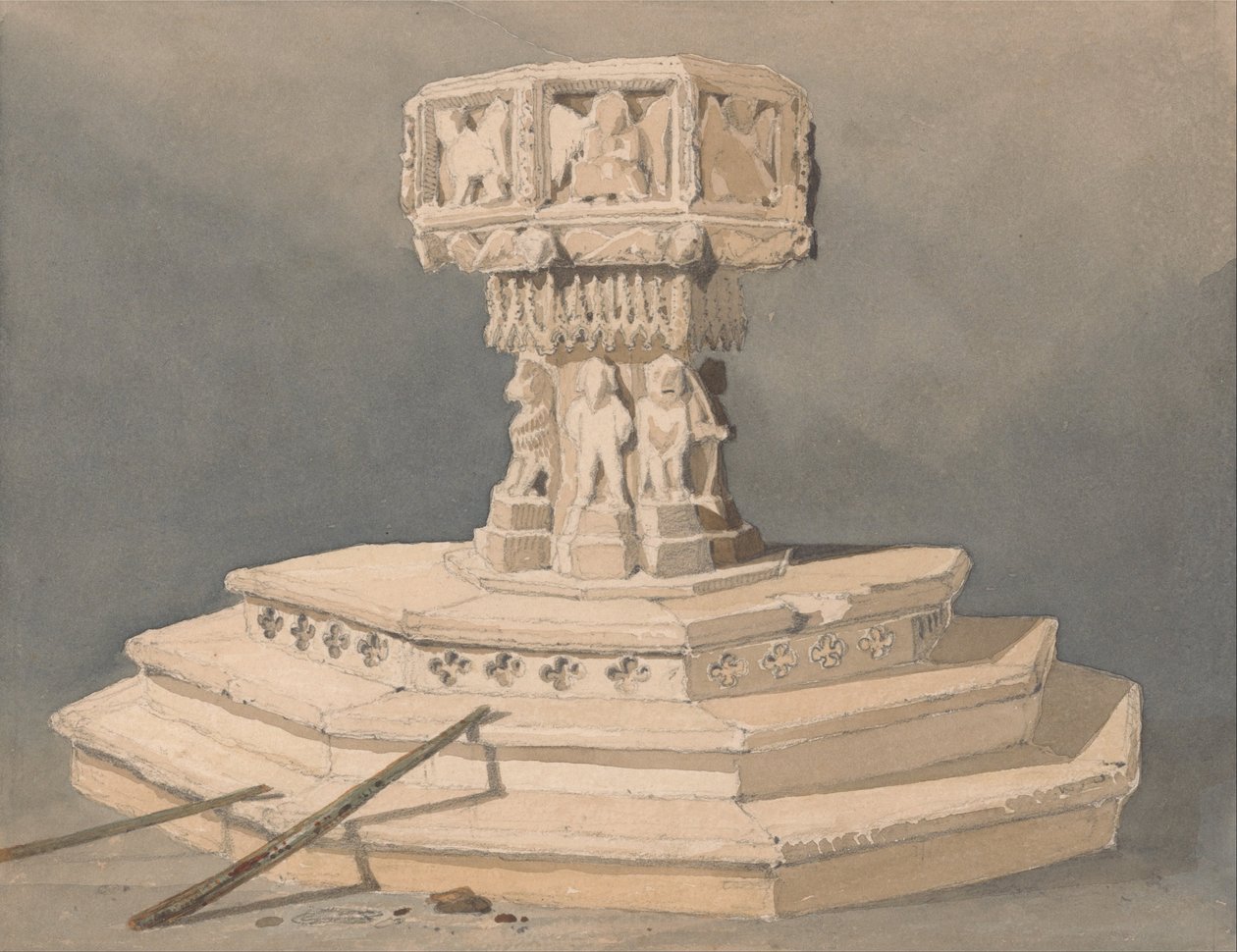 Písmo v Happisburgh Church, Norfolk od John Sell Cotman