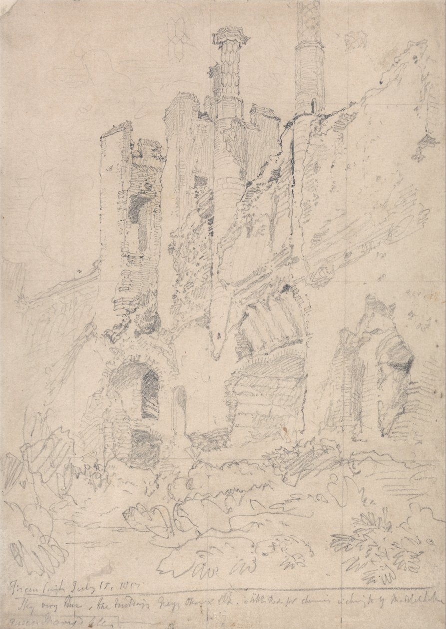 Hrad Framlingham, Suffolk- část zničeného interiéru od John Sell Cotman