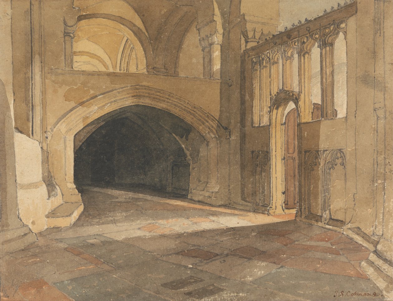 Norwichská katedrála- vchod do kaple Ježíše od John Sell Cotman