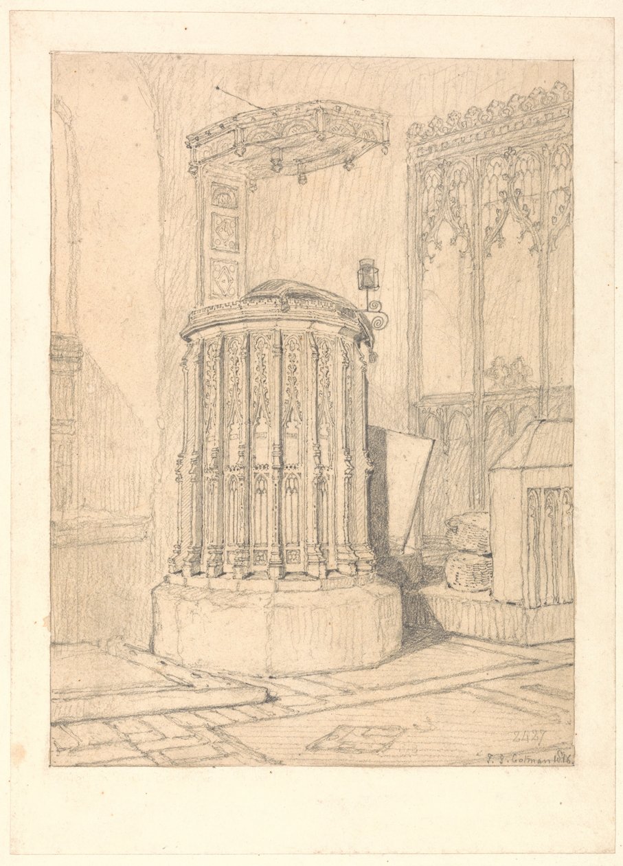 Kazatelna v South Burlingham Church, Norfolk od John Sell Cotman