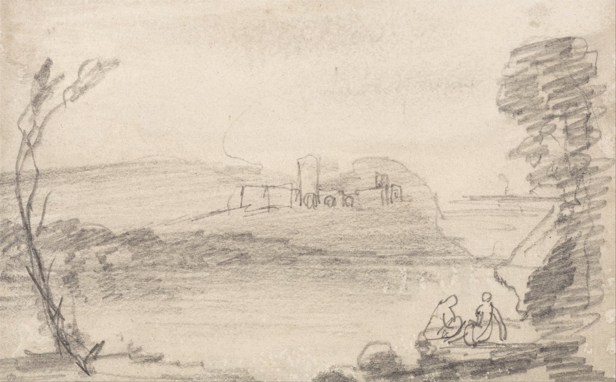 Zřícenina na jezeře, způsobem Richarda Wilsona od John Sell Cotman