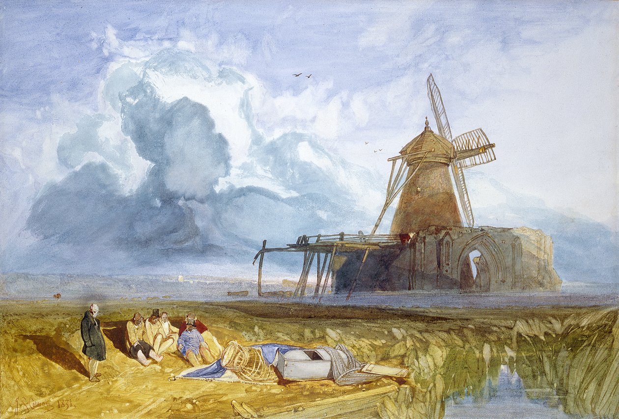 St. Benets Abbey, Norfolk, 1831 (wc na papíře) od John Sell Cotman