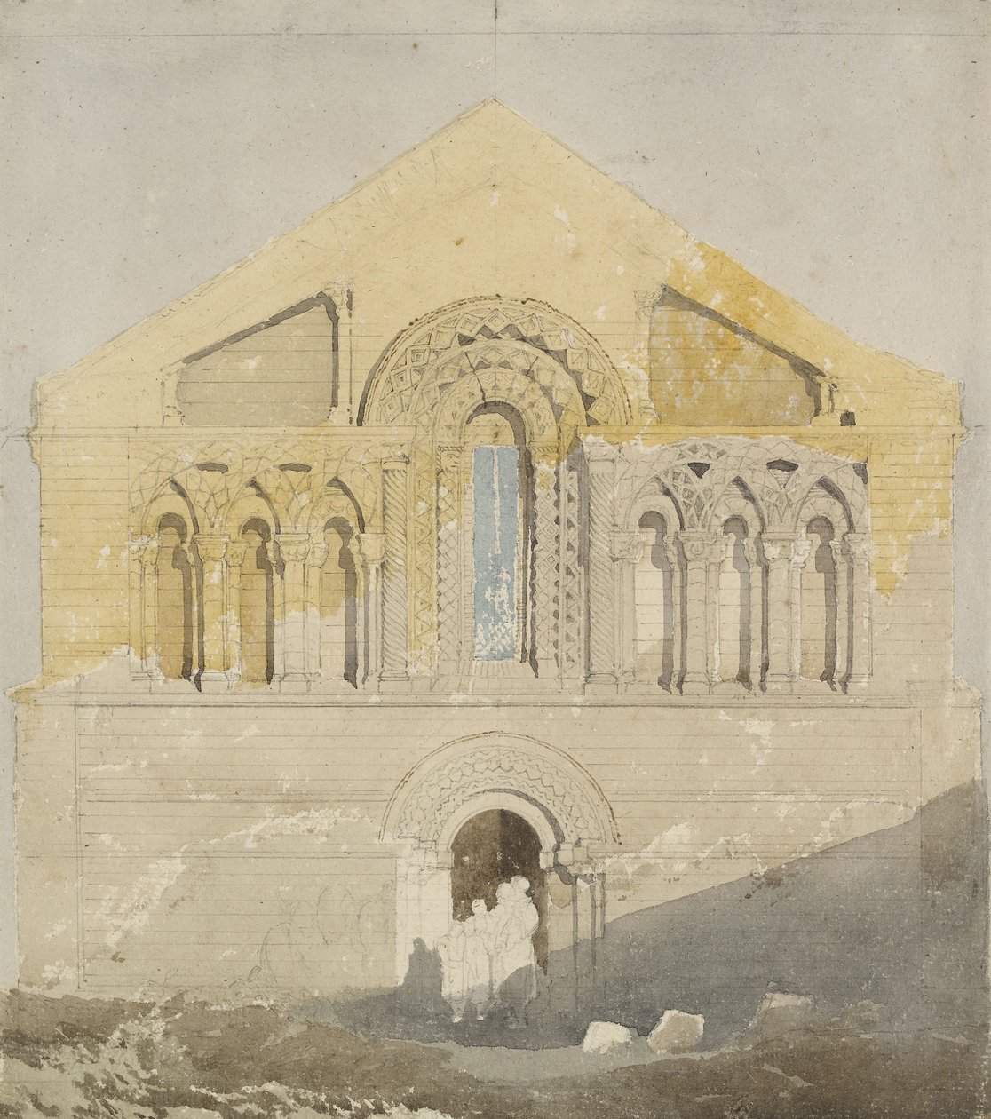 West Front of Castle Rising Church, Norfolk (akvarel s grafitem) od John Sell Cotman