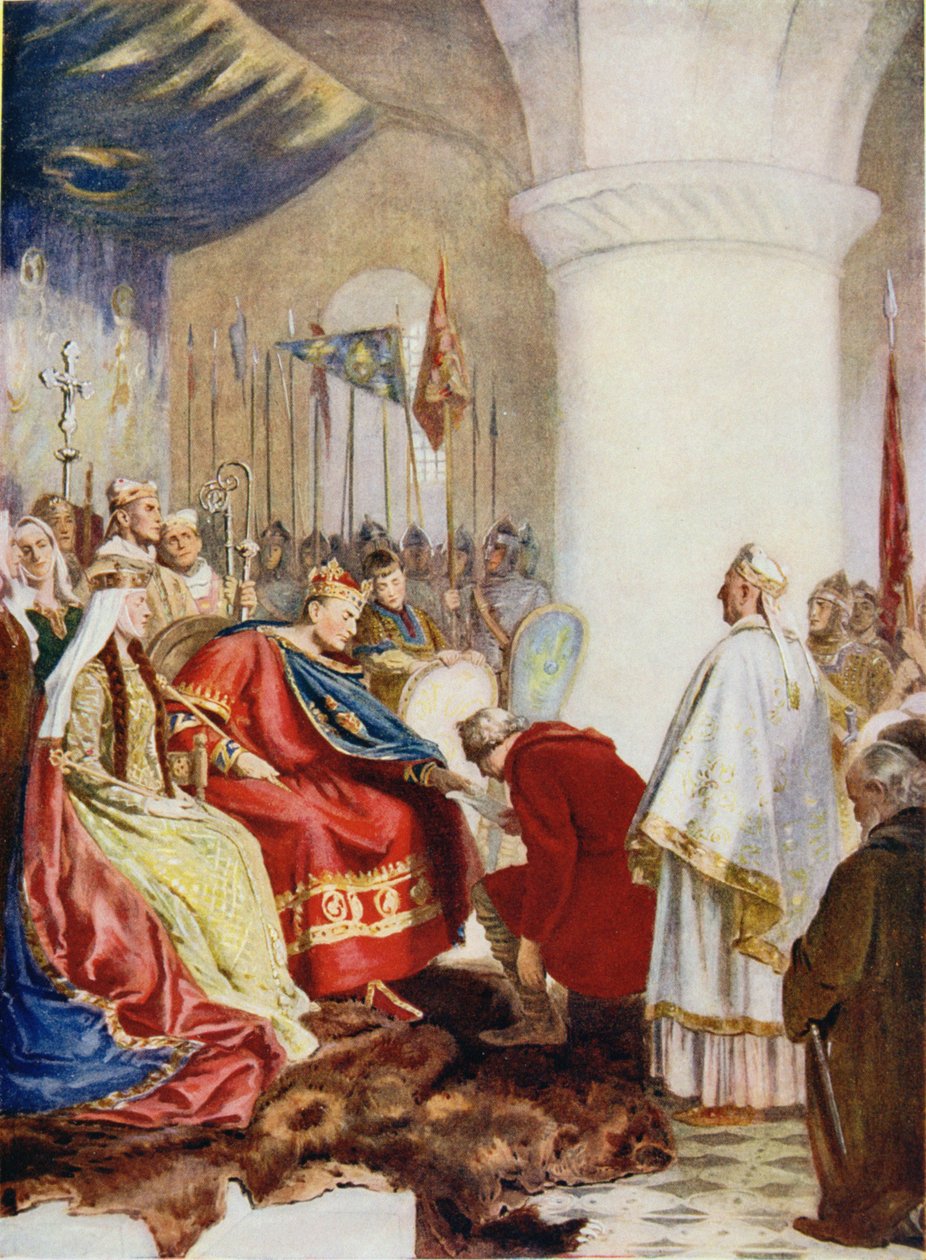 William (1027-87) udělující chartu londýnské City, ilustrace z 