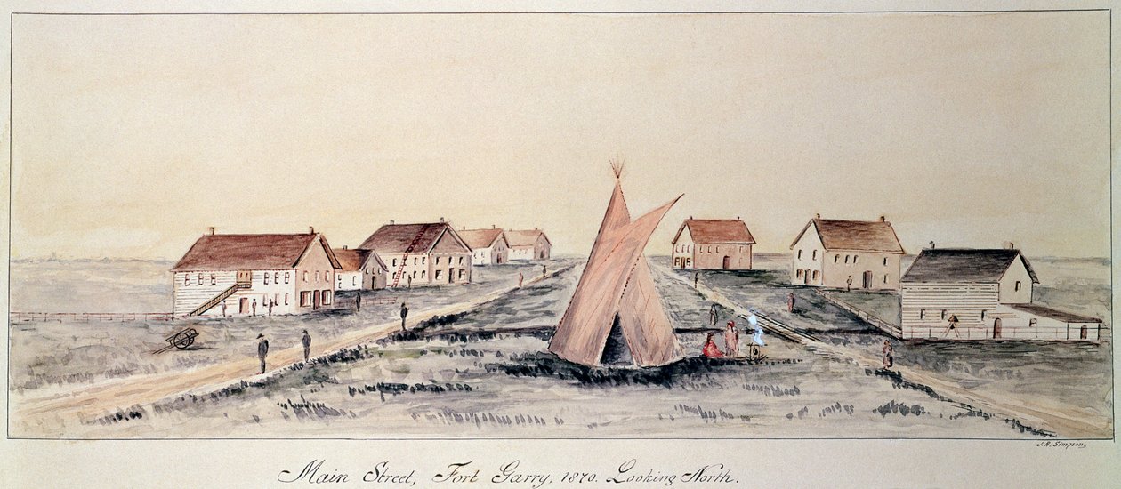 Main Street, Fort Garry (wc na papíře) od John Simpson