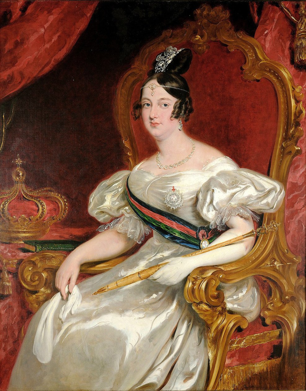 Portrét D. Marie II., Portugalské královny 1819-1853 od John Simpson