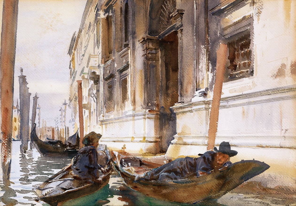 Gondoliers SiestanFrancais: Gondoliers Siestan od John Singer Sargent