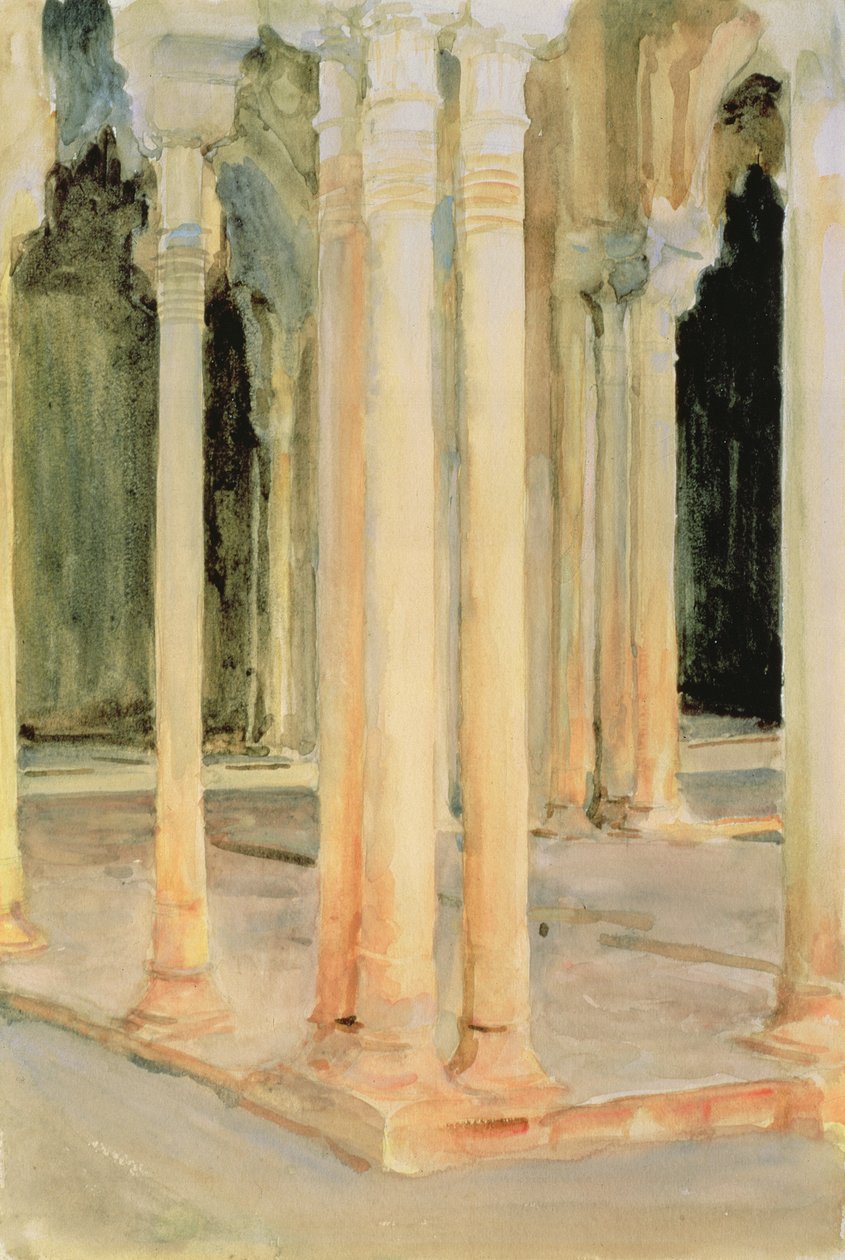 Court of the Lions, c.1912 (wc na papíře) od John Singer Sargent