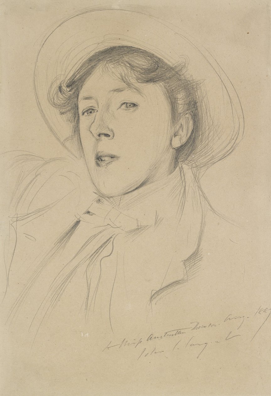 Portrét Vernona Lee, 1889 (grafit na světlém papíru) od John Singer Sargent