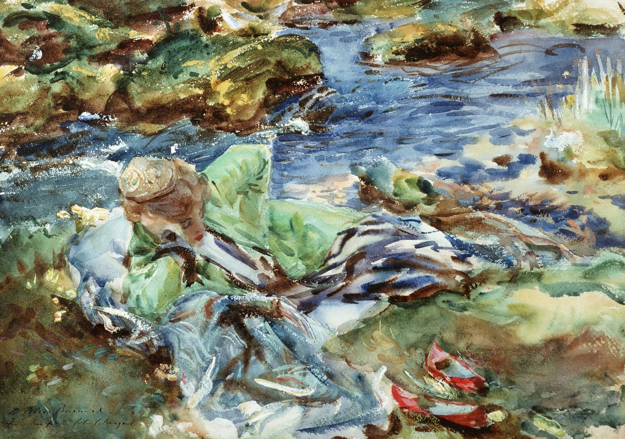 Turecká žena u potoka od John Singer Sargent