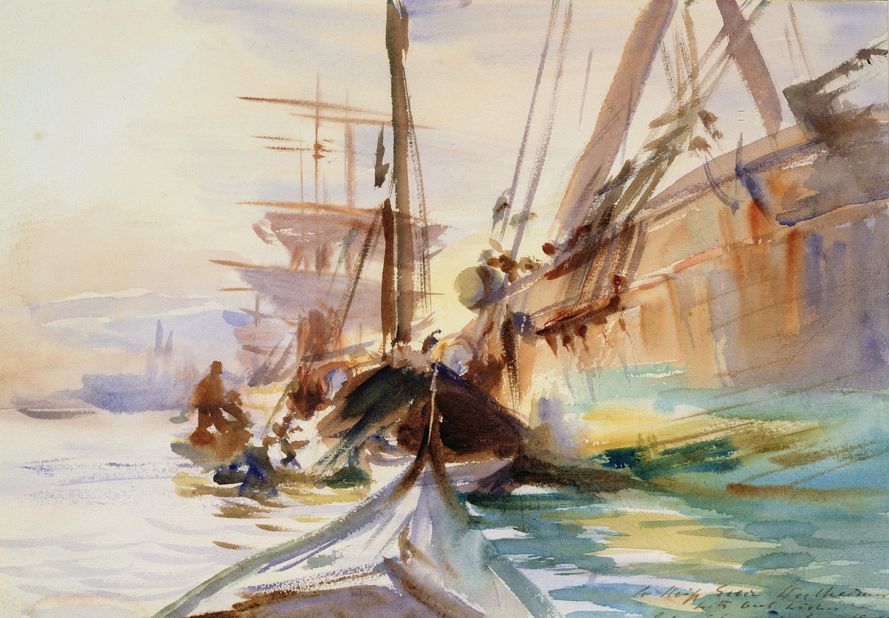 Vykládání lodí v Benátkách, 1904 od John Singer Sargent