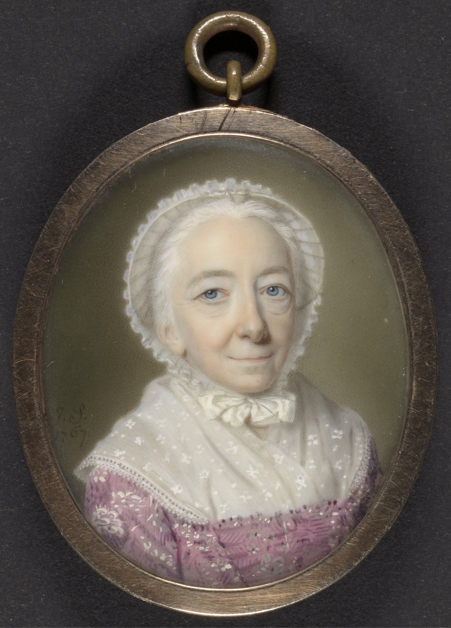 Portrét starší dámy, 1767 (barva těla a wc na slonovině) od John Smart