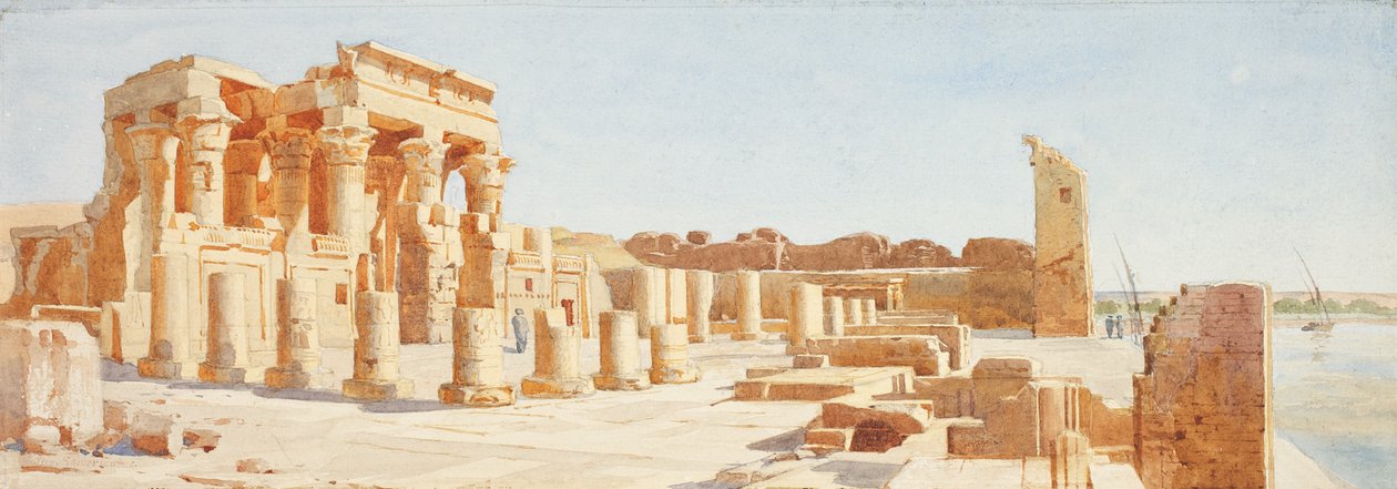 Chrám v Kom-Ombo, Horní Egypt, asi 1907-10 od John Somerscales