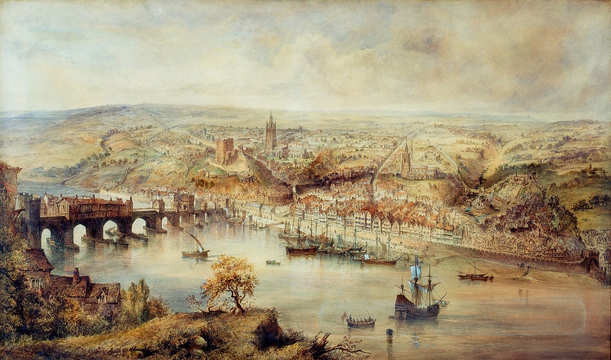 Newcastle upon Tyne za vlády královny Alžběty (wc na palubě) od John Storey