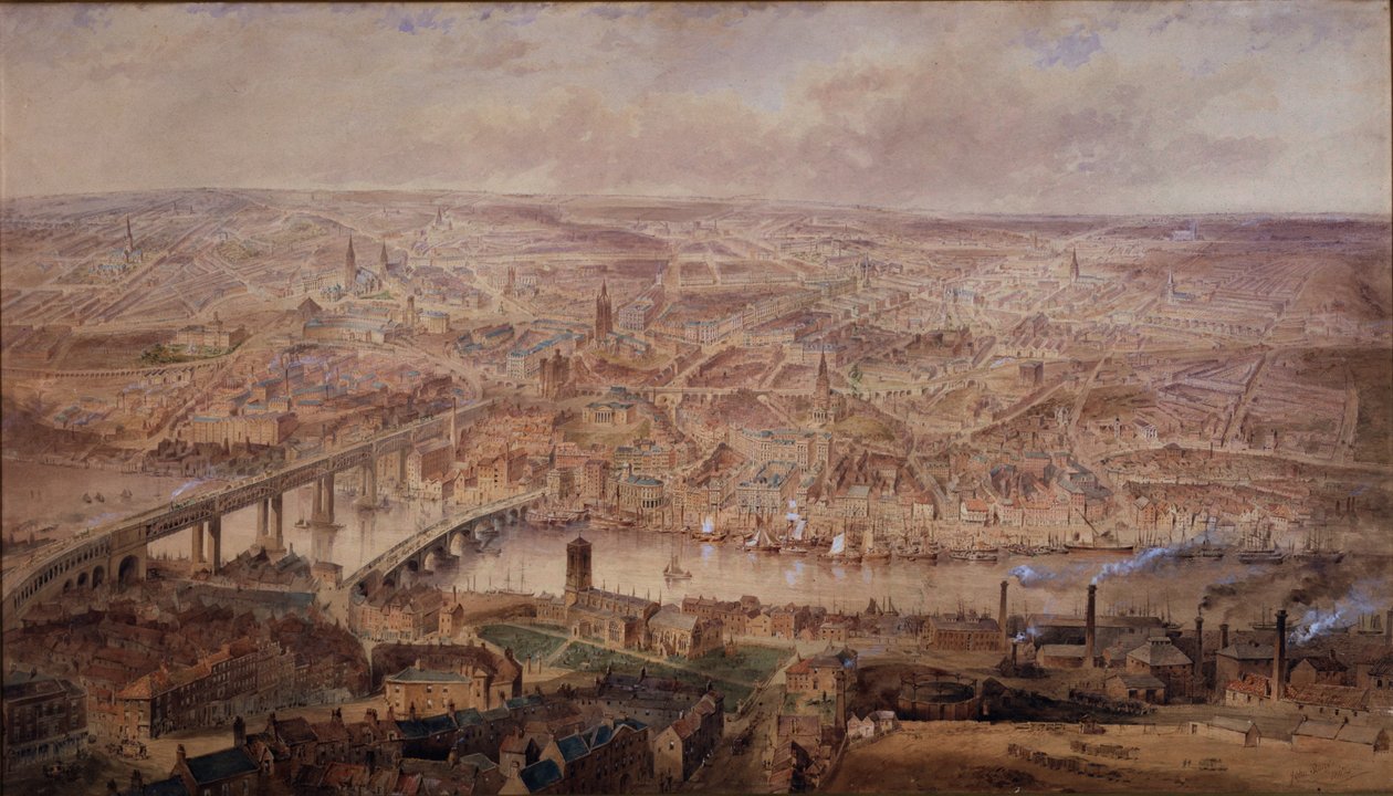 Newcastle upon Tyne za vlády královny Viktorie (čb na papíře (na kartě)) od John Storey