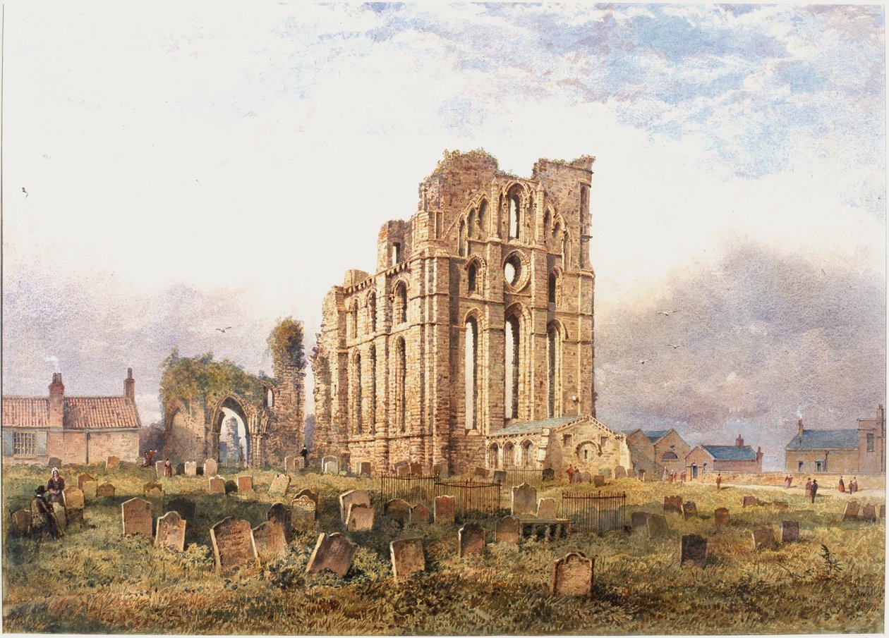 Tynemouth Priory, East End, 1878 (barva těla, tužka a wc na papíře) od John Storey