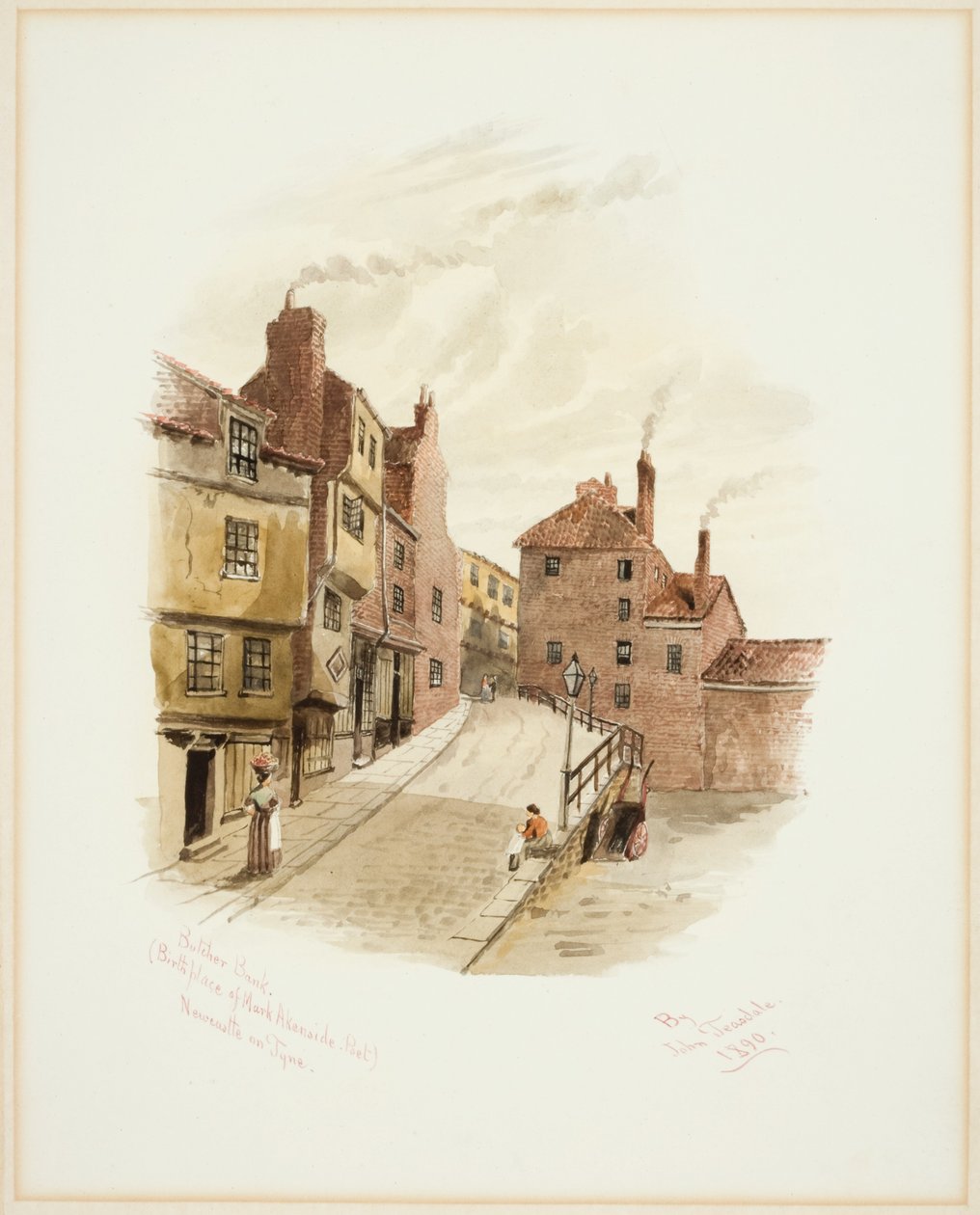 Butcher Bank, Newcastle upon Tyne (bodycolor) od John Teasdale